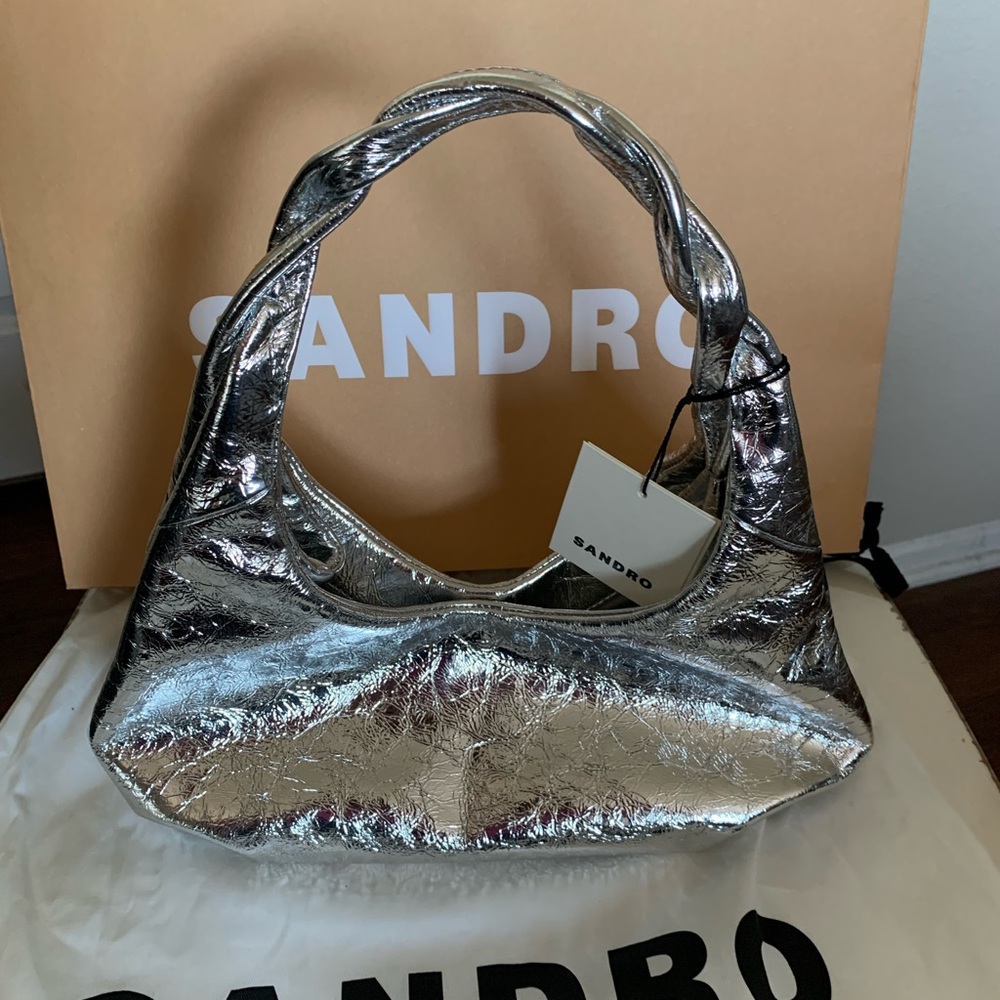 Sandro brand new with tags! Great little silver bag.